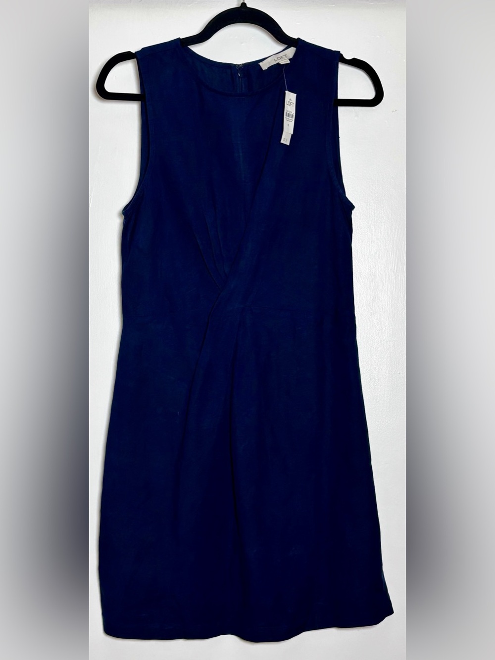 LOFT Twist-Front Sleeveless Sheath Dress Navy Size 6 NWT